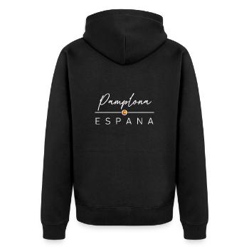 Spain - Pamplona - Spanien - Espana - Unisex Premium Bio Zip Hoodie - Schwarz - Hinten - Nico (187cm)