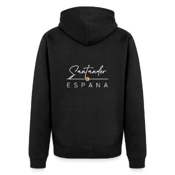 Spain - Santander - Spanien - Espana - Unisex Premium Bio Zip Hoodie - Schwarz - Hinten - Nico (187cm)