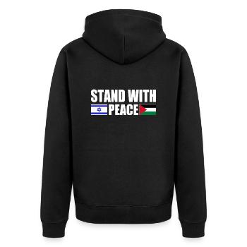 Stand with peace israel free palestine - Veste à capuche bio Premium Unisexe - noir - Dos - Nico (187cm)