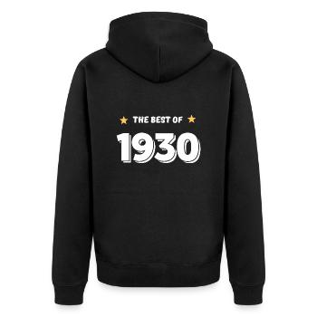Das Beste von 1930 - Unisex Premium Bio Zip Hoodie - Schwarz - Hinten - Nico (187cm)