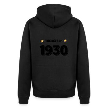 Das Beste von 1930 - Unisex Premium Bio Zip Hoodie - Schwarz - Hinten - Nico (187cm)