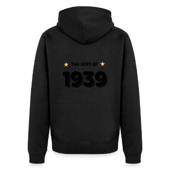 Best of 1939 - Unisex Premium Organic Zip Hoodie - black - Back - Nico (187cm)