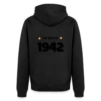 Best of 1942 - Unisex Premium Organic Zip Hoodie - black - Back - Nico (187cm)
