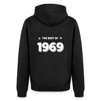 Das Beste von 1969 - Unisex Premium Bio Zip Hoodie - Schwarz - Hinten - Nico (187cm)