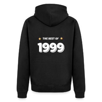 Das Beste aus 1999 - Unisex Premium Bio Zip Hoodie - Schwarz - Hinten - Nico (187cm)