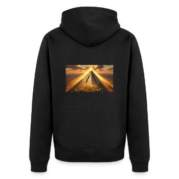 High Culture of the Future (D) - Unisex Premium Organic Zip Hoodie - black - Back - Nico (187cm)