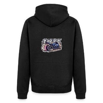 JDM Supersport Bike - Unisex Premium Bio Zip Hoodie - Schwarz - Hinten - Nico (187cm)