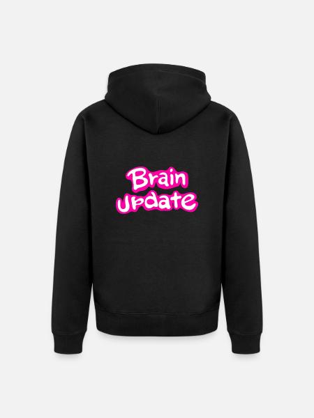 Brain Update Comic Font Pink. - Unisex Premium Organic Zip Hoodie - black