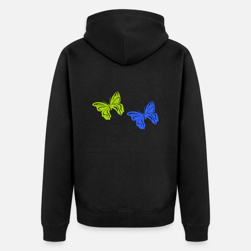 schmetterling 2 - Unisex Premium Bio Zip Hoodie - Schwarz