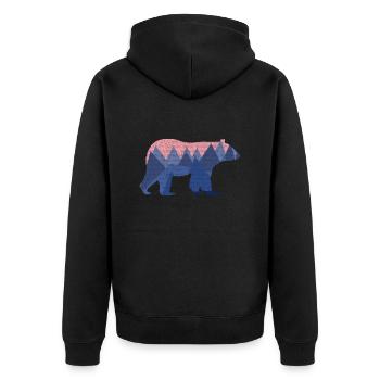 mountain bear - Unisex Premium Organic Zip Hoodie - black - Back - Nico (187cm)