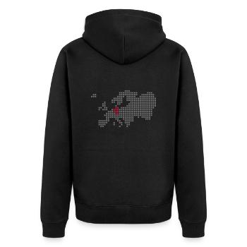 deutschland - Unisex Premium Bio Zip Hoodie - Schwarz - Hinten - Nico (187cm)