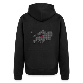 Polen - Unisex Premium Bio Zip Hoodie - Schwarz - Hinten - Nico (187cm)