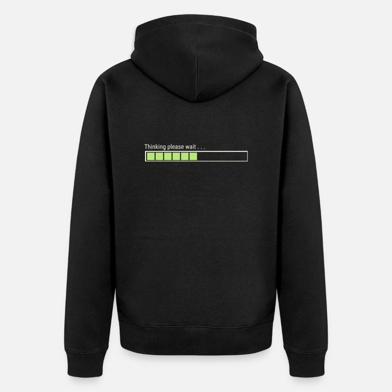 Thinking please wait . . . - Unisex Premium Bio Zip Hoodie - Schwarz