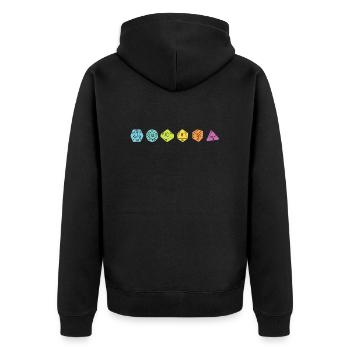 Würfe, W20 - Geschenkidee RPG Fantasy - Unisex Premium Bio Zip Hoodie - Schwarz - Hinten - Nico (187cm)