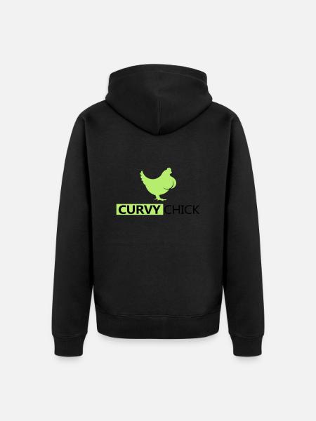 Curvy Chick - Unisex Premium Organic Zip Hoodie - black