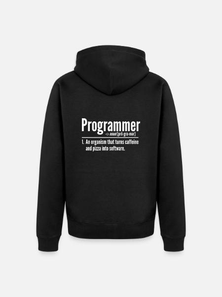 Programmer - Unisex Premium Organic Zip Hoodie - black