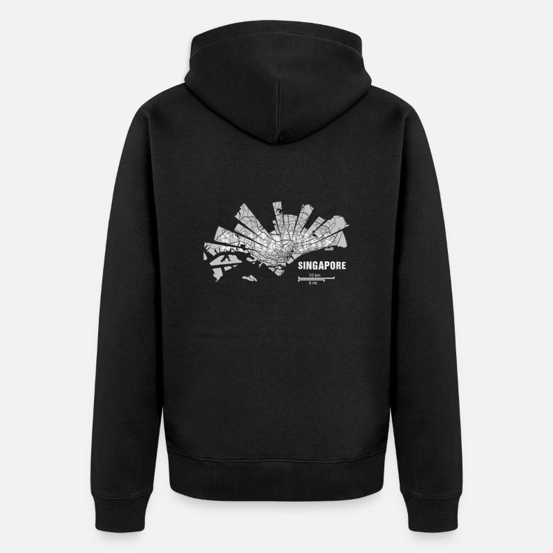 Singapore plan - Veste à capuche bio Premium Unisexe - noir