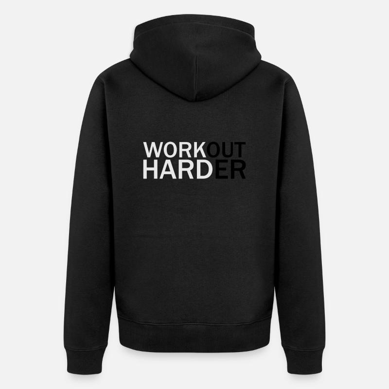 Work hard - Veste à capuche bio Premium Unisexe - noir