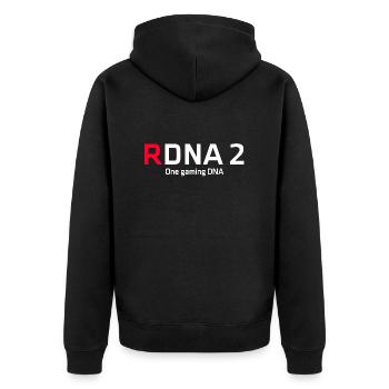 RDNA 2 One Gaming DNA custom design - Unisex Premium Organic Zip Hoodie - black - Back - Nico (187cm)