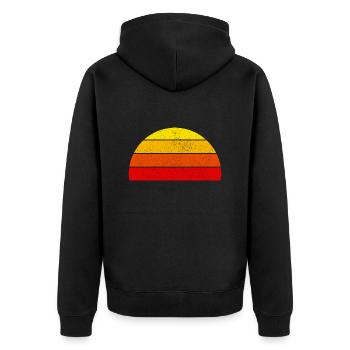 Retro rainbow sunset semicircle - Unisex Premium Organic Zip Hoodie - black - Back - Nico (187cm)