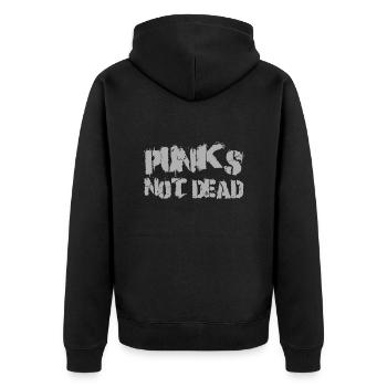 Punks not Dead - Unisex Premium Bio Zip Hoodie - Schwarz - Hinten - Nico (187cm)