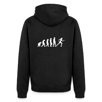 Evolution Running Runner Endurance Development - Unisex Premium Organic Zip Hoodie - black - Back - Nico (187cm)