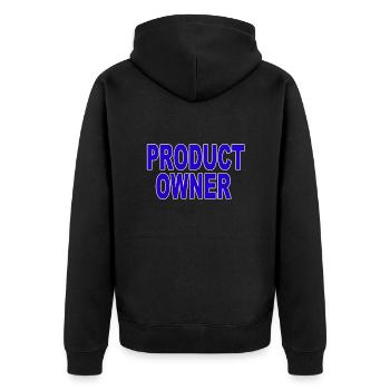 Agile - Besitzer des Conduits - Unisex Premium Bio Zip Hoodie - Schwarz - Hinten - Nico (187cm)