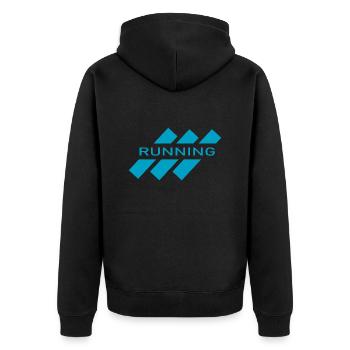 Marathon Running Run jogging - Unisex Premium Organic Zip Hoodie - black - Back - Nico (187cm)
