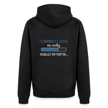 Flemmingite aigüe en cours cadeau humour homme - Veste à capuche bio Premium Unisexe - noir - Dos - Nico (187cm)