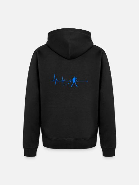 Diving Heartbeat Divers Diving - Unisex Premium Organic Zip Hoodie - black