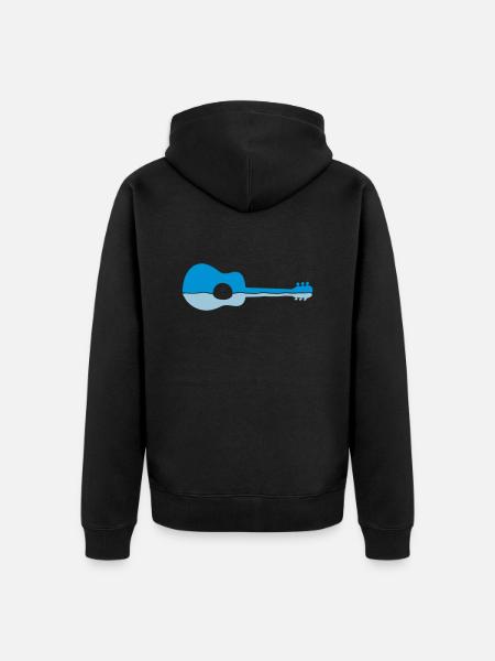 Water Reflection Guitar Half - Unisex Premium Organic Zip Hoodie - black