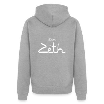 Zen ZETH - Veste à capuche bio Premium Unisexe - gris chiné - Dos - Nico (187cm)