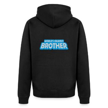 Texte Mondes ok Frère - Veste à capuche bio Premium Unisexe - noir - Dos - Nico (187cm)