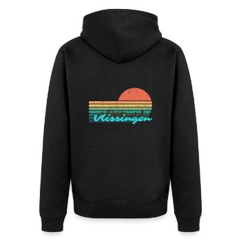 Vlissingen Zeeland Stadt - Unisex Premium Bio Zip Hoodie - Schwarz - Hinten - Nico (187cm)