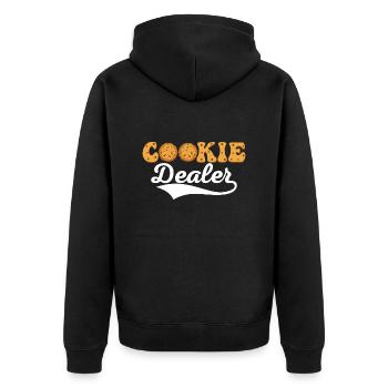 Cookie Dealer Cookie Pastry Baking Cake - Unisex Premium Organic Zip Hoodie - black - Back - Nico (187cm)