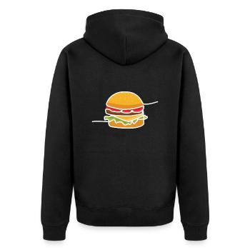 Burger - Unisex Premium Organic Zip Hoodie - black - Back - Nico (187cm)