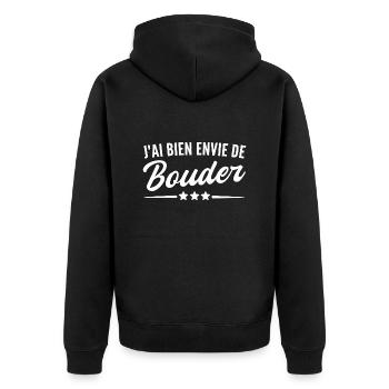 j ai bien envie de bouder - Veste à capuche bio Premium Unisexe - noir - Dos - Nico (187cm)