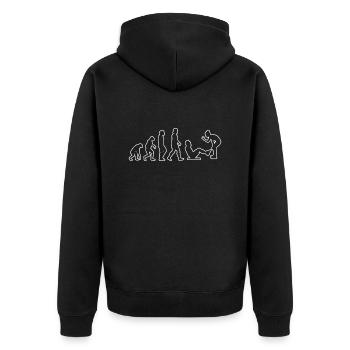 Fitness Entraînement en force Athlètes Musculistes musculaires - Veste à capuche bio Premium Unisexe - noir - Dos - Nico (187cm)