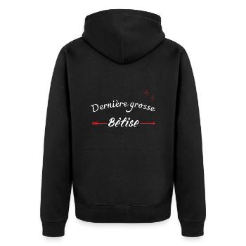 Dernière grosse bêtise - Veste à capuche bio Premium Unisexe - noir - Dos - Nico (187cm)