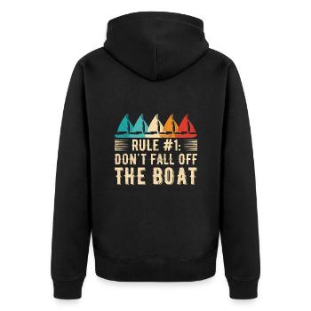 Drôle de dicton de voilier pour le capitaine du bateau - Veste à capuche bio Premium Unisexe - noir - Dos - Nico (187cm)