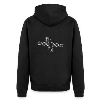 Squash Racquetball-Spieler Squashspiel Racquetball - Unisex Premium Bio Zip Hoodie - Schwarz - Hinten - Nico (187cm)