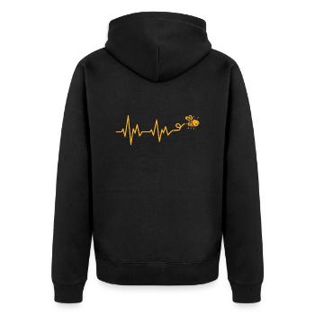 Beekeeper Heartbeat Beekeeping ECG Honey Bees - Unisex Premium Organic Zip Hoodie - black - Back - Nico (187cm)