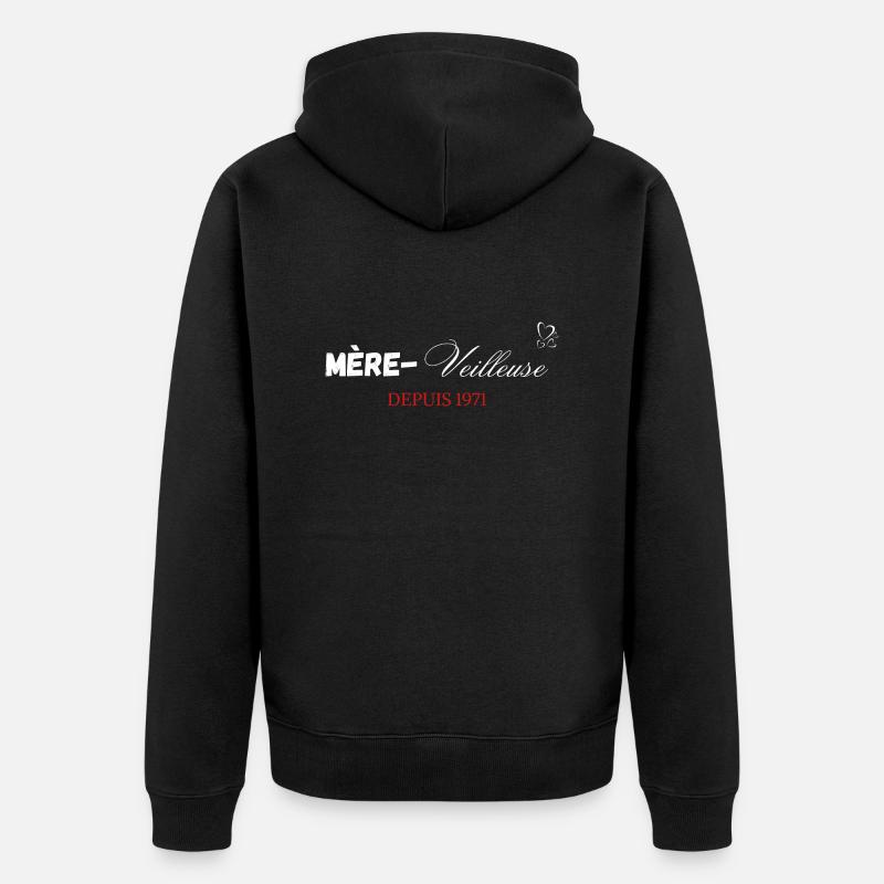Mère veilleuse depuis 1971 - Veste à capuche bio Premium Unisexe - noir