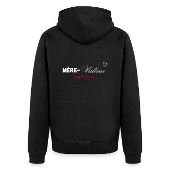 Mère veilleuse depuis 1976 - Veste à capuche bio Premium Unisexe - noir - Dos - Nico (187cm)