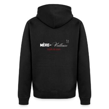 Mère veilleuse depuis 2019 - Veste à capuche bio Premium Unisexe - noir - Dos - Nico (187cm)