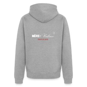 Mère veilleuse depuis 2015 - Veste à capuche bio Premium Unisexe - gris chiné - Dos - Nico (187cm)