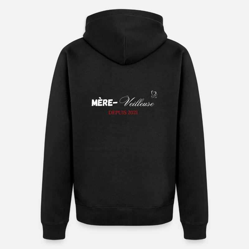 Mère veilleuse depuis 2021 - Veste à capuche bio Premium Unisexe - noir