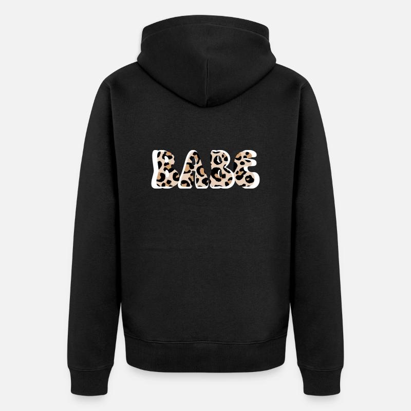 Babe Leopard - Brautgespann - Unisex Premium Bio Zip Hoodie - Schwarz