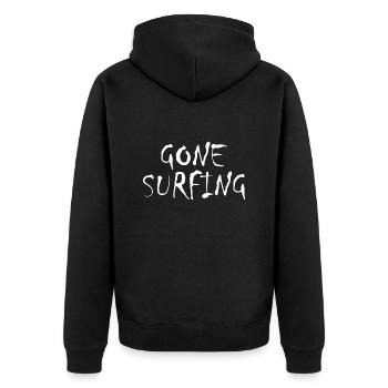 Surfing Surfboard Surfer Wassersport - Unisex Premium Bio Zip Hoodie - Schwarz - Hinten - Nico (187cm)