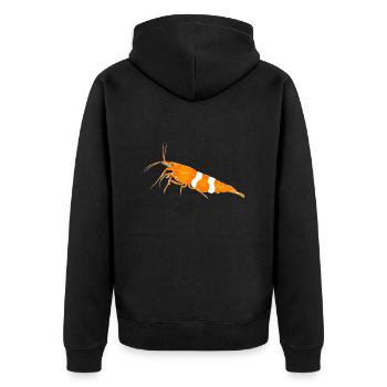 Garnele, shrimp Neocaridina davidi, Aquarium - Unisex Premium Bio Zip Hoodie - Schwarz - Hinten - Nico (187cm)